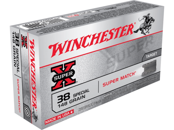 Winchester Super-X Ammunition Super Match 38 Special 148 Grain Lead Wadcutter