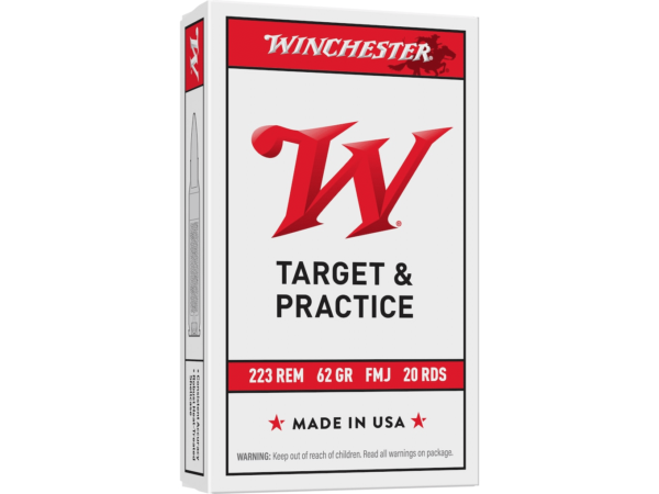 Winchester Target and Practice Ammunition 223 Remington 62 Grain Full Metal Jacket