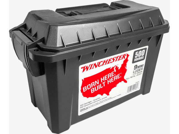 Winchester USA Ammunition 9mm Luger 115 Grain Full Metal Jacket Ammo Can