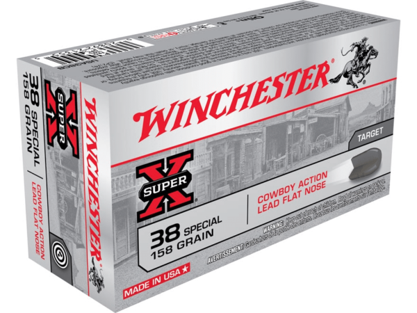 Winchester USA Cowboy Ammunition 38 Special 158 Grain Lead Flat Nose