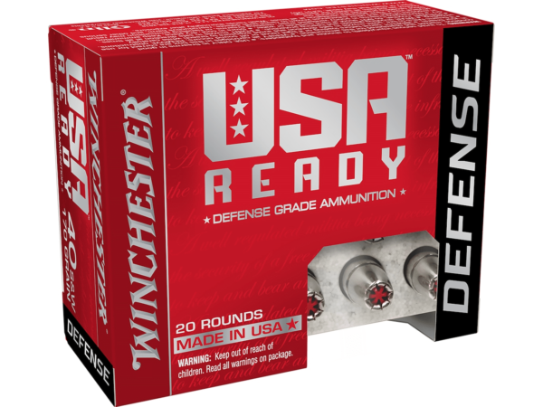 Winchester USA Ready Defense Ammunition 40 S&W 170 Grain Hex-Vent Jacketed Hollow Point