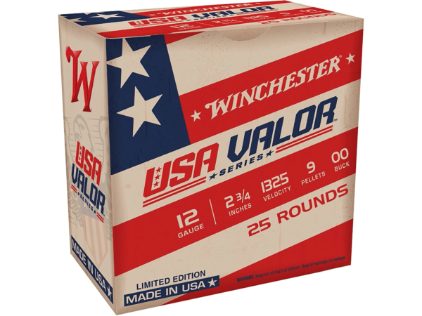 Winchester USA Valor Ammunition 12 Gauge 2-3/4" Buffered 00 Buckshot 9 Pellets