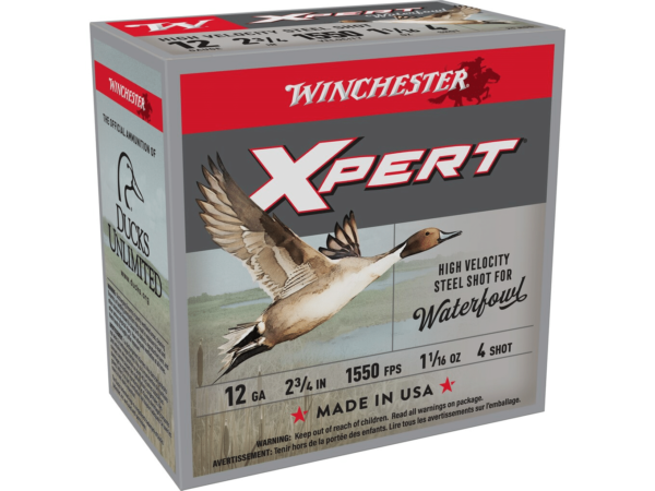 Winchester Xpert High Velocity Ammunition 12 Gauge 2-3/4" 1-1/16 oz #4 Non-Toxic Steel Shot