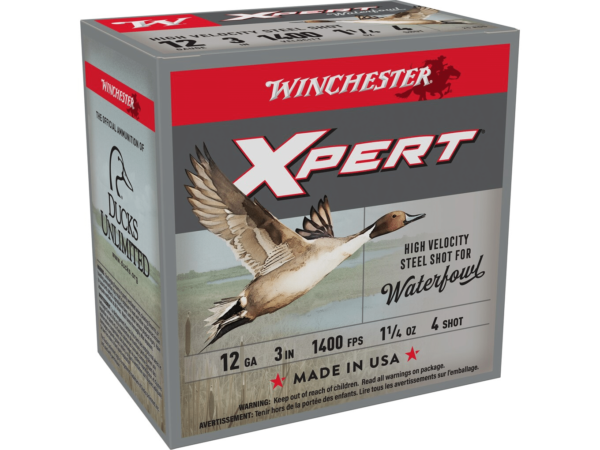 Winchester Xpert High Velocity Ammunition 12 Gauge 3" 1-1/4 oz #4 Non-Toxic Plated Steel Shot